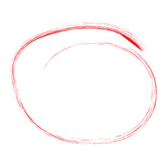 Red Hand Drawn Oval Marker