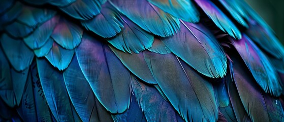 Close-up of blue macaw feathers. Vibrant nature and wildlife concept design for wallpapers