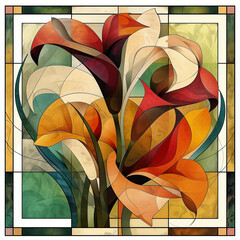 Abstract Floral Design, Multicolored, Modern Artistic Background