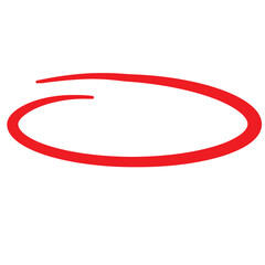 Red Hand Drawn Oval Marker