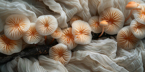 Several fungiar arranged neatly on a piece of paper