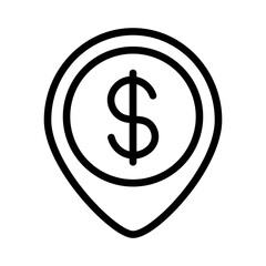 Bank location, placeholder, map marker vector icon on white background.