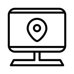 Computer gps, location vector icon on white background.
