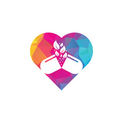 Herbal capsule heart shape concept logo vector icon illustration Template. Capsule pharmacy medical logo template vector
