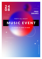 Gradient musical event poster template