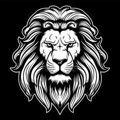 Obraz premium Lion - Black and White Isolated Icon - Vector illustration