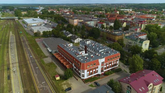 Post Office Railway Station Slupsk Poczta Dworzec Pkp Aerial View Poland