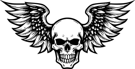 Obraz premium Skull | Black and White Vector illustration
