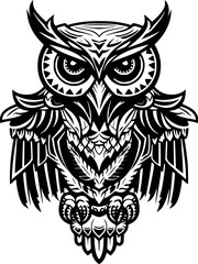 Fototapeta premium Owl | Minimalist and Simple Silhouette - Vector illustration