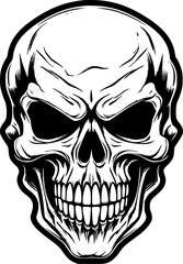 Obraz premium Skull | Black and White Vector illustration
