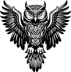 Owl - Minimalist and Flat Logo - Vector illustration