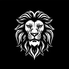 Lion - Black and White Isolated Icon - Vector illustration