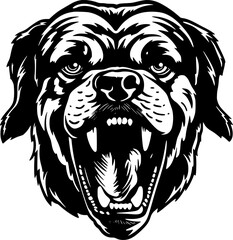 Fototapeta premium Rottweiler Dog - Black and White Isolated Icon - Vector illustration