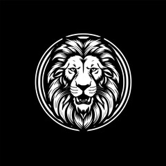 Lion - Black and White Isolated Icon - Vector illustration