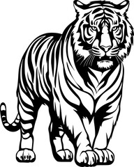 Obraz premium Tiger | Minimalist and Simple Silhouette - Vector illustration
