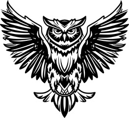 Obraz premium Owl | Minimalist and Simple Silhouette - Vector illustration