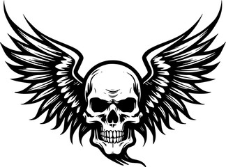Fototapeta premium Skull | Minimalist and Simple Silhouette - Vector illustration