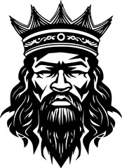 King - Black and White Isolated Icon - Vector illustration