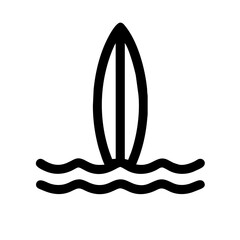 Surfboard icon vector graphics element silhouette sign symbol illustration
