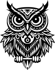 Obraz premium Owl | Minimalist and Simple Silhouette - Vector illustration