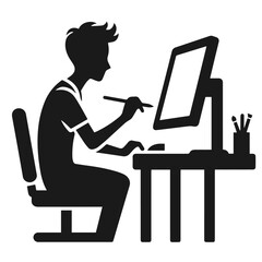 Fototapeta premium People using gadgets set. Business men, women work online, surfing internet with desktop computer, laptop, mobile phone, tablet PC. Flat graphic vector illustrations isolated on white background 