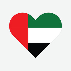 Obraz premium United Arab Emirates national flag vector illustration. United Arab Emirates Heart flag. 