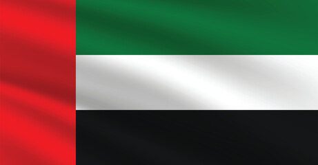 United Arab Emirates flag vector illustration. United Arab Emirates national flag. Waving United Arab Emirates flag.  © SHOBU MIAH