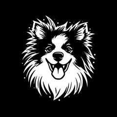Obraz premium Pomeranian | Minimalist and Simple Silhouette - Vector illustration