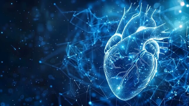 Artificial Heart, Left Ventricular Assist System, Medical Internet Background, Future Medicine Technology, Heart Valve Concept, VID. For hospitals, healthcare, pharmaceuticals, genetic testing.