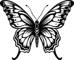 Obraz premium Butterfly | Black and White Vector illustration