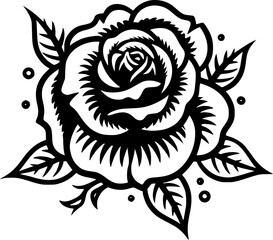 Flower - Black and White Isolated Icon - Vector illustration