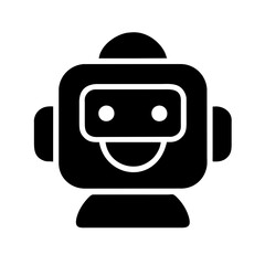 Ai Chatbot icon vector graphics element silhouette sign symbol illustration on a Transparent Background 
