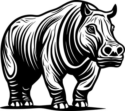 recommend clip art: Hippopotamus - Minimalist and Flat Logo - Vector illustration