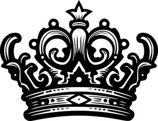 Crown - Minimalist and Flat Logo - Vector illustration - obrazy, fototapety, plakaty