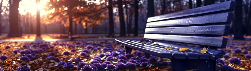 City park autumn, fall foliage, seasonal change, colorful and peaceful - obrazy, fototapety, plakaty