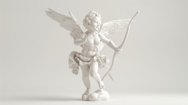 Cupid angel with a mischievous smile and a bow in hand