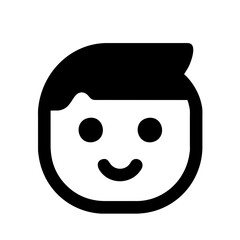 Anime Boy icon vector graphics element silhouette sign symbol illustration on a Transparent Background 