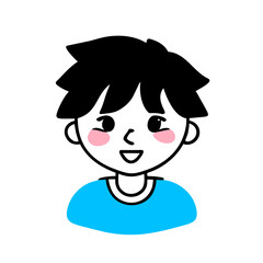 Anime Boy icon vector graphics element silhouette sign symbol illustration on a Transparent Background 