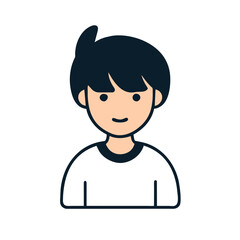 Anime Boy icon vector graphics element silhouette sign symbol illustration on a Transparent Background 