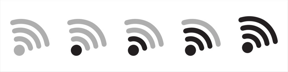 Wi Fi icon sheet vector in white background