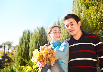 Happy young couple in love