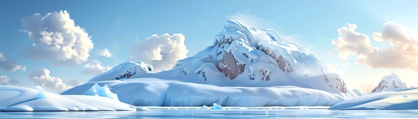 Iceberg exploration, polar adventure, cold landscape, stark and aweinspiring - obrazy, fototapety, plakaty