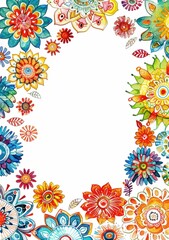 Fototapeta na wymiar Bright and vibrant flowers on a clean white background with copy space for text