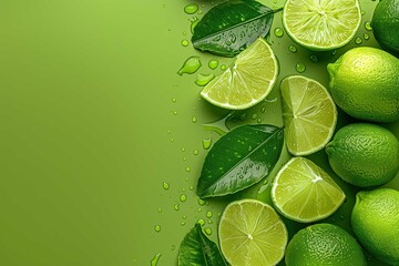 Lime with text space - obrazy, fototapety, plakaty