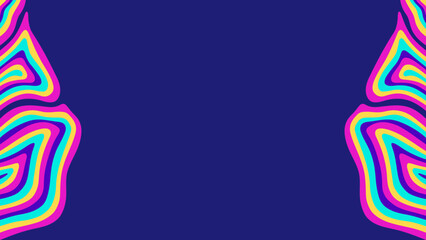 Abstract Background with Wave frame. Doodle border with wavy pattern. Trendy graphic template. Cute curved frame backdrop template