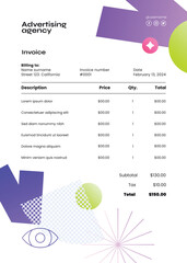 Advertising agency invoice template