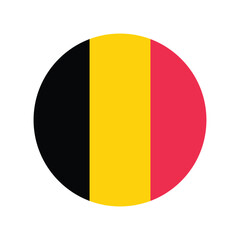 Fototapeta premium Belgium national flag vector illustration. Belgium Round flag. 
