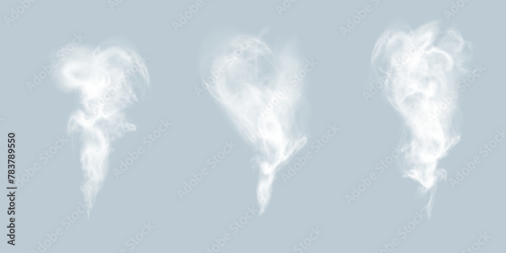 Poster White vector smoke, cloudy, fog background PNG effect. Fog or smoke isolated on transparent background with overlay effect. Vector	
