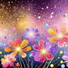 Shine nature flowers background AI generation art