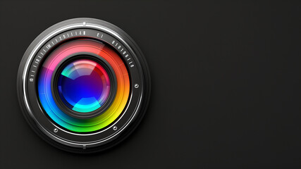 Schönes farbprächtiges Objektiv mit RGB Regenbogen Farben, ai generativ - obrazy, fototapety, plakaty